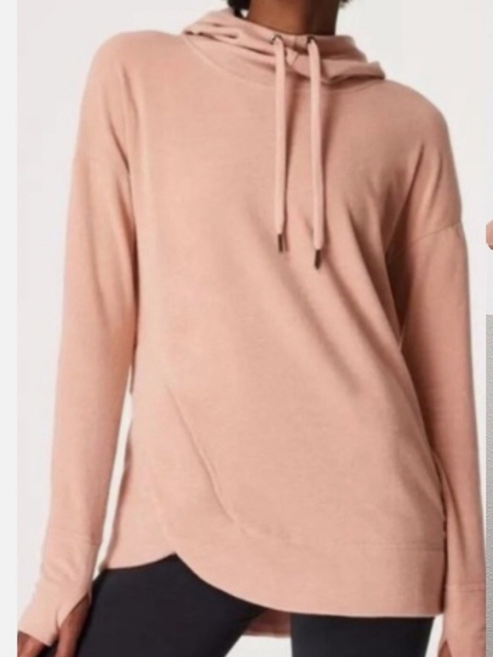 Sweaty Betty Women's Cozy Hooded Pullover Sweatshirt -Misty Rose Pink Size XXL
